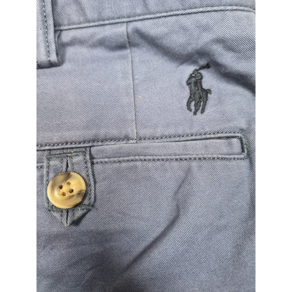 Polo Ralph Lauren Mens 38 Blue Stretch Classic Fit Chino Shorts Twill‎ Pony Logo